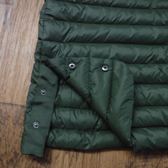 H:Connect Moss Khaki Color Snap Button Up Long Sleeve Down Puffer Jacket - Picture 6 of 6